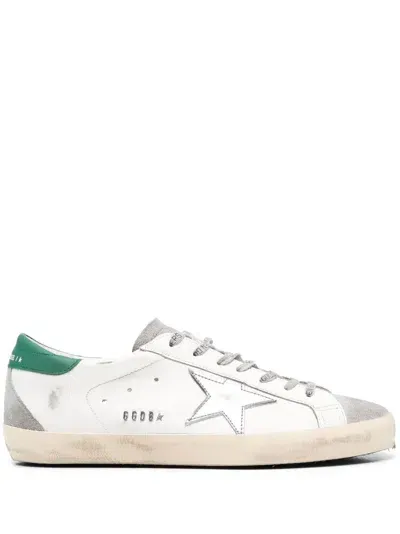 Golden Goose Super Star Leather Sneakers In Green