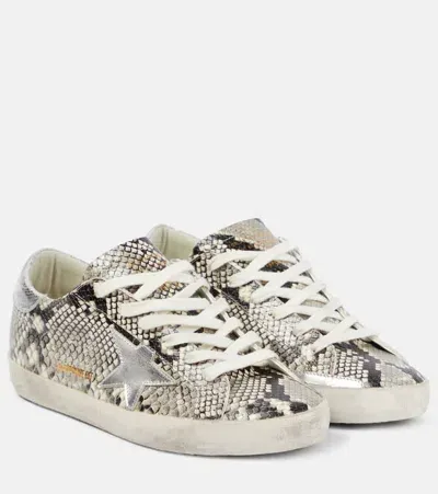 Golden Goose Super-star Snake-effect Leather Sneakers In Multicoloured