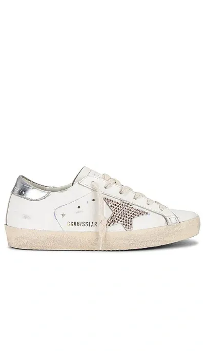 Golden Goose Super Star Sneaker In White  Silver  & Platinum