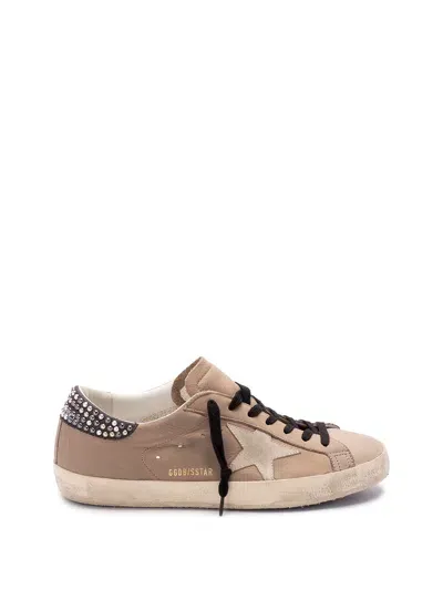 Golden Goose Rhinestone-embellished Trainers In Beige