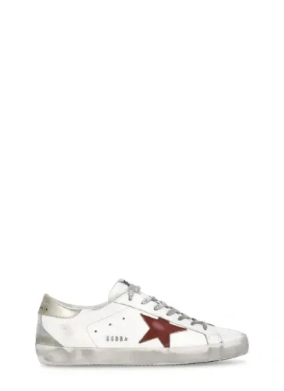 Golden Goose Super Star Leather Sneakers In White