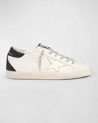 Golden Goose Superstar Glitter Leather Low-top Sneakers In Whiteplatinumblack