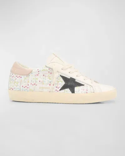 Golden Goose Superstar Sequin Leather Low-top Sneakers In Multicolor White Asphalt