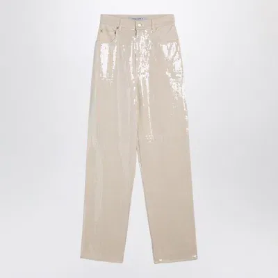 Golden Goose Sequin Embellished Jeans In Cream