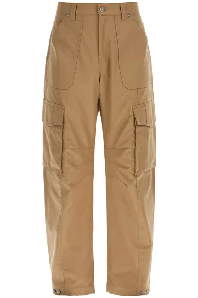 Golden Goose Twill Cargo Pants In Italian In Cream