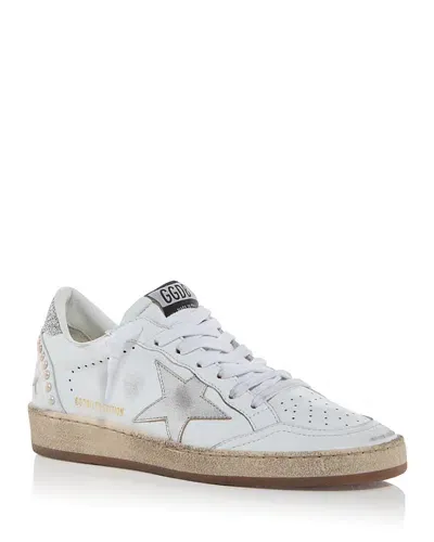 Golden Goose Unisex Ball Star Embellished Low Top Sneakers In White/silver