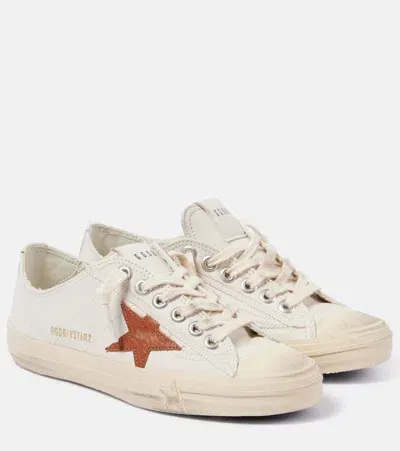 Golden Goose V-star 2 Leather Sneakers In White