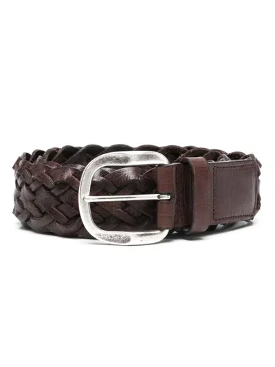 Golden Goose Waves Belt In Brown