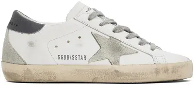 Golden Goose White & Gray Super-star Classic Sneakers