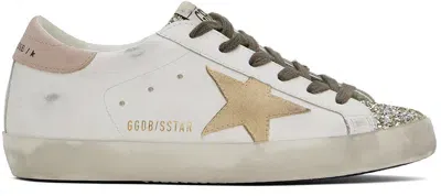 Golden Goose White & Pink Super-star Classic Sneakers In Wt/ptm/yl/pnk 11941