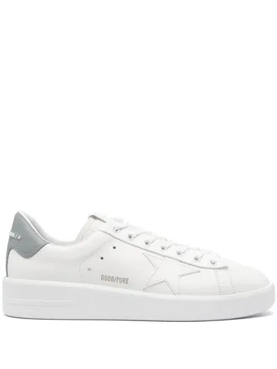 Golden Goose Pure Star Star-patch Sneakers In White/silver Blue