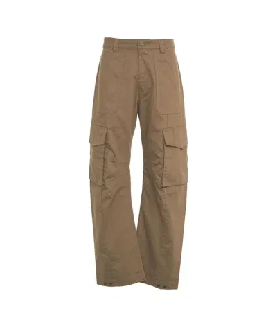 Golden Goose Wide Leg Cargo Pants In Brown