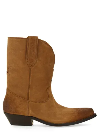 Golden Goose Wish Star Suede Ankle Boots In Brown