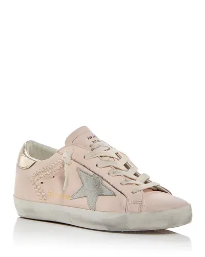 Golden Goose Women's Super-star Embellished Low Top Sneakers In Light Pink