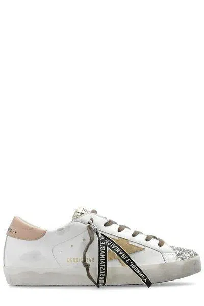 Golden Goose Super Star Leather Sneakers In White