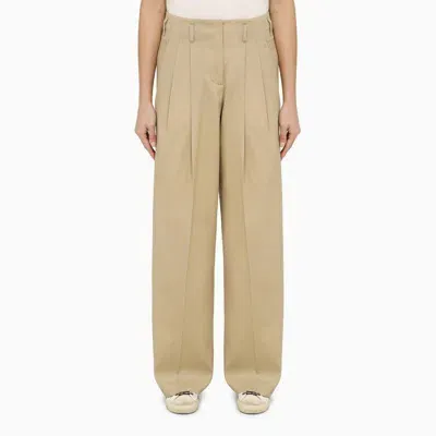 Golden Goose Wool Gabardine Trousers In Brown