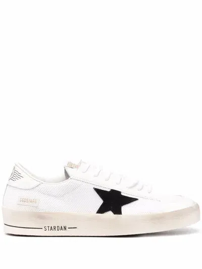 Golden Goose Stardan Net Upper Shiny Leather Toe And Heel Suede Star In White