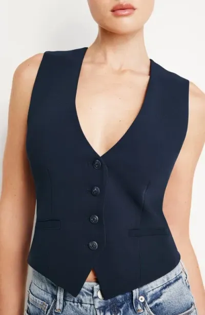 Good American Luxe Suit Vest In New Navy002