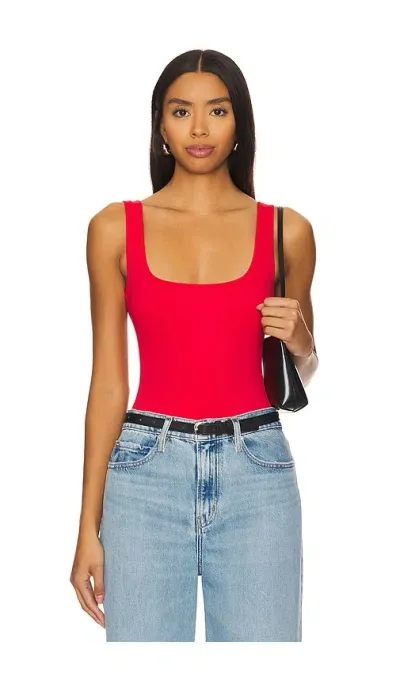 Good American Scuba Modern Tank Bodysuit In Red