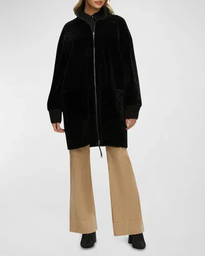 Gorski Reversible Lamb Shearling Jacket In Black