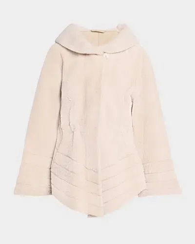 Gorski Reversible Textured Lamb Shearling Jacket In Cream