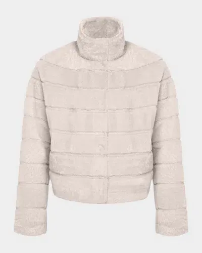 Gorski Reversible Textured Lamb Shearling Jacket In Cream