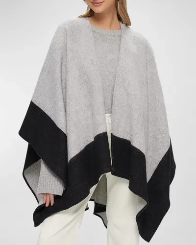 Gorski Select Reversible Wool Cape In Black Gray