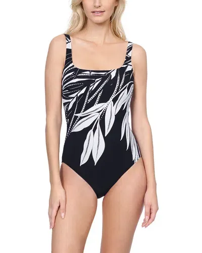 Gottex Printed One Piece Swimsuit In Black/white