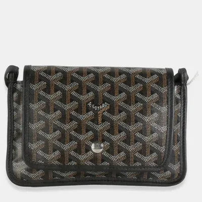 Pre-owned Goyard Ine Canvas Plumet Pocket Wallet Bag In Black