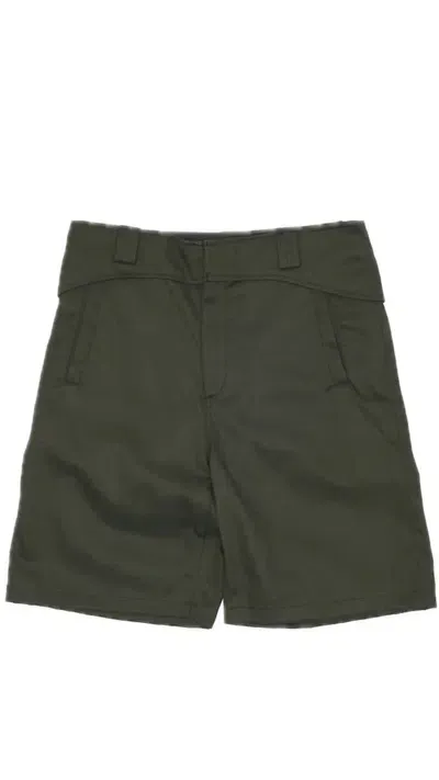 Gr10k Folded Belt Short In Military Green.