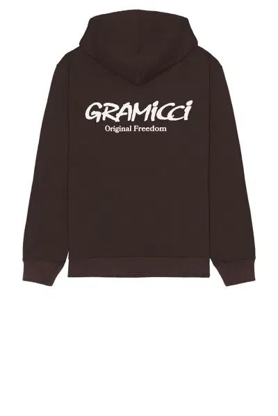 Gramicci Original Freedom Hooded Sweatshirt In Dark Brown