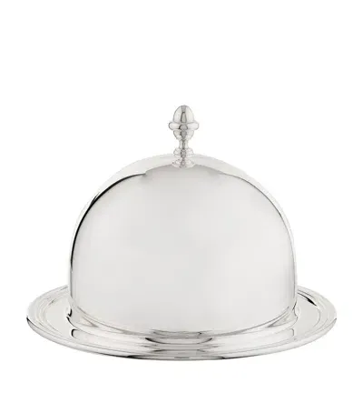 Greggio Silver Plated Georgian Round Butter Dish In Metallic