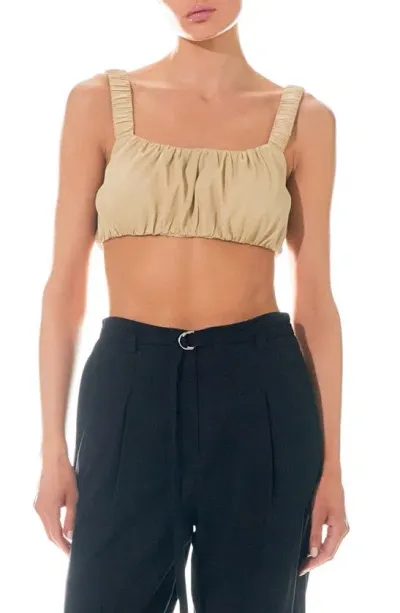 Grey Lab Scrunchie Bra Top In Khaki