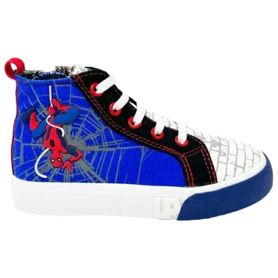 Ground Up Boys   Spiderman High Top In White/black