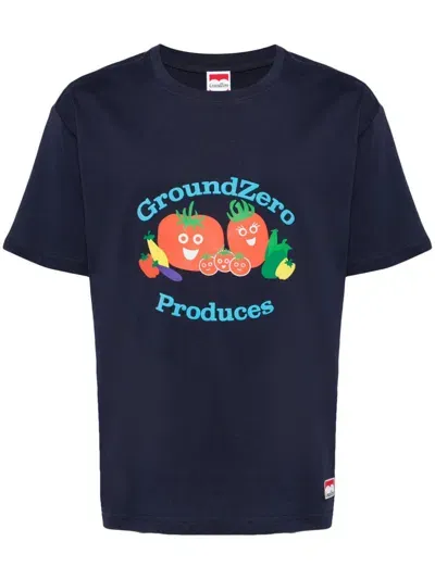 Ground Zero T-shirt Mit Grafischem Print In Blau