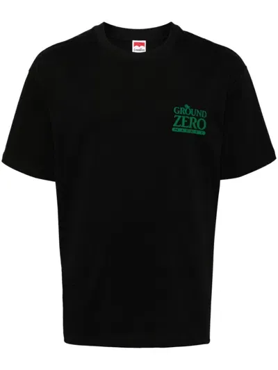 Ground Zero Logo-print Cotton T-shirt In Black