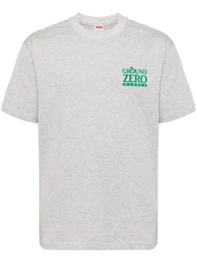 Ground Zero Logo-print Cotton T-shirt In Grey