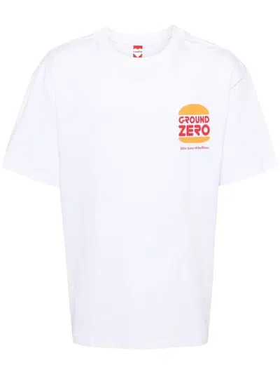 Ground Zero Logo-print Cotton T-shirt In White