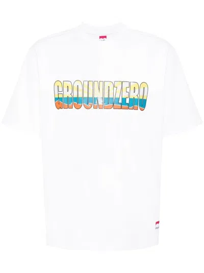 Ground Zero Logo-print Cotton T-shirt In White