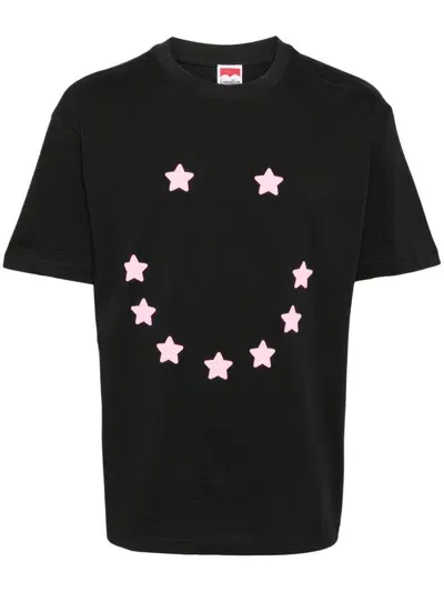 Ground Zero Star-print Cotton T-shirt In Black