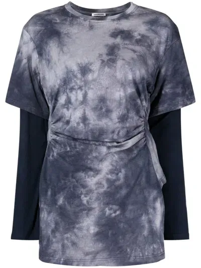 Ground Zero Langarmshirt Mit Batikmuster In Blue