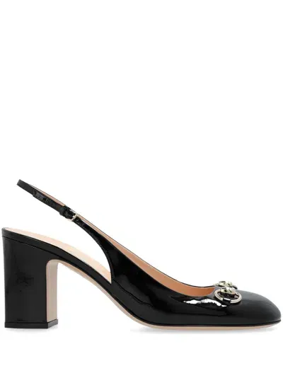 Gucci Damenschuh Mit Fersenriemchen Und Horsebit In Black