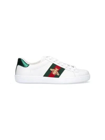 Gucci Ace Sneakers Bee Embroidery In White