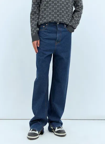 Gucci Baggy Flared Jeans In Blue