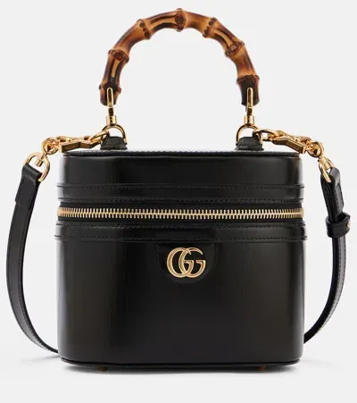 Gucci Bamboo Mini Leather Tote Bag In Black