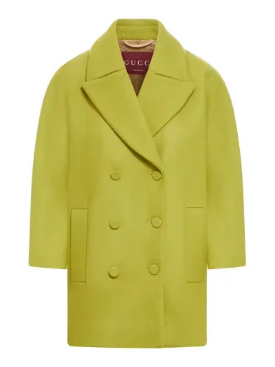 Gucci Batavia Wool Coat In Green