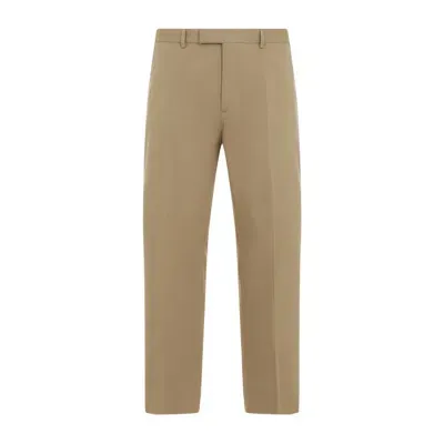 Gucci Beige Cotton Pants In Multicolor