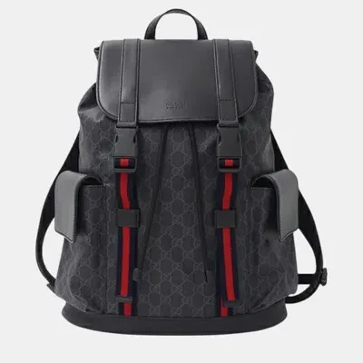 Pre-owned Gucci Black Gg Supreme Backpack