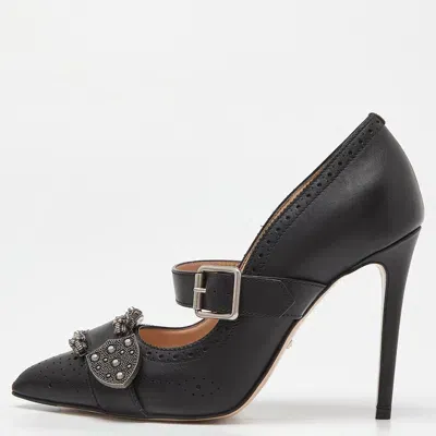 Pre-owned Gucci Black Leather Dionysus Pumps Size 37