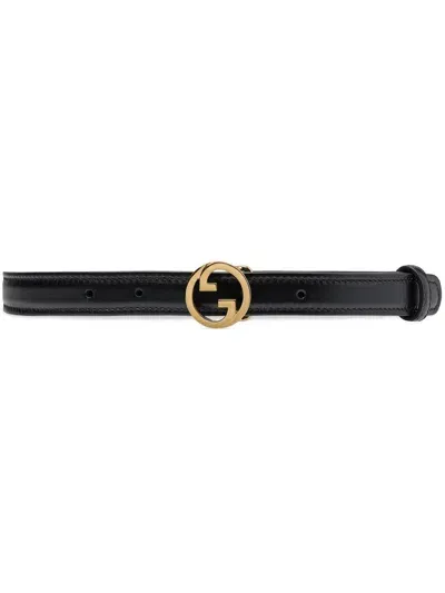 Gucci Blondie Leather Belt In Black